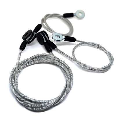 Custom Wire Rope Assemblies PVC Coated Transparent Lanyard Cable Tether Safety Strap