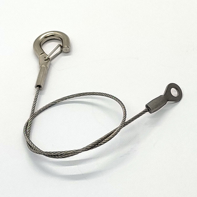Stainless Steel Wire Rope Eyelet Fittings With Hanging Hook Tools Safety For Outdoor Lights