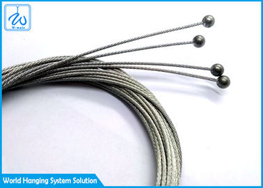 Tension Wire Rope Assembly / Lighting Hanging Cable End Fittings With Ball