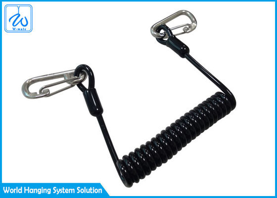 Stainless Reinforced Wire Coil Lanyard By Two Swiveling Gate Clips
