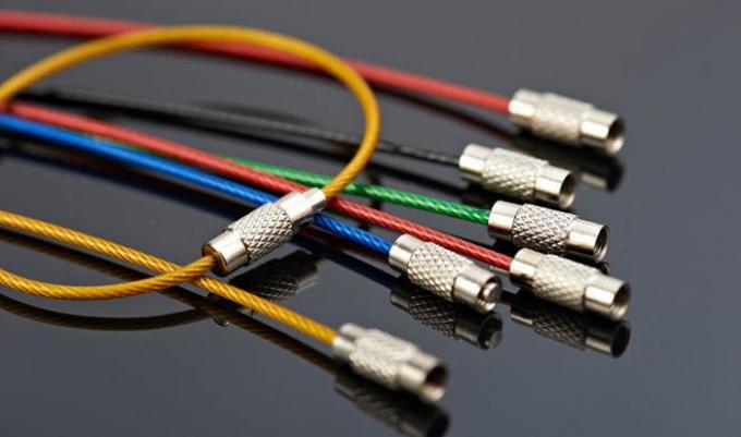 Galvanized Cable Loop Key Ring Colorful Traveler Key Shackle Wire Loop