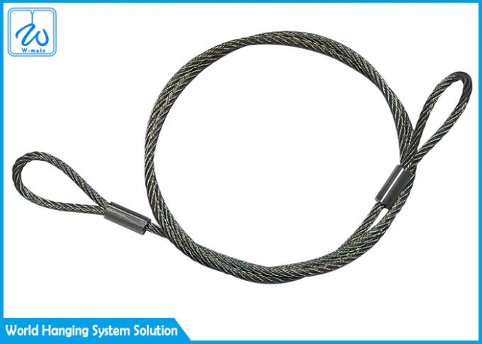 Galvanized Steel Wire Rope Cable With Loops For Stage Spotlight With Stand