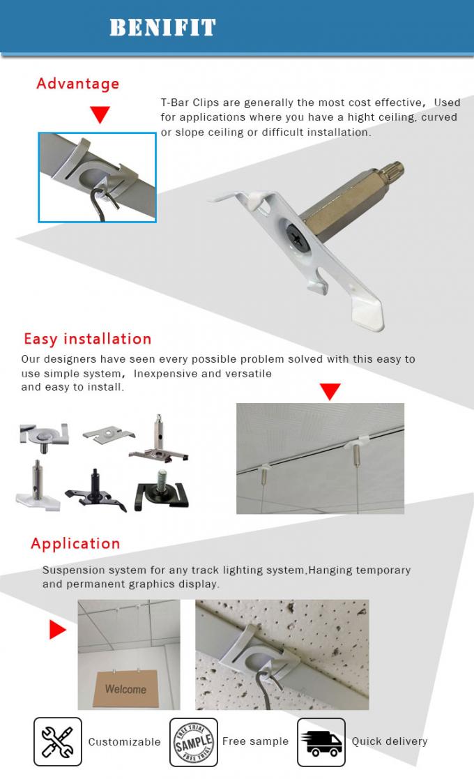 Stainless Steel Ceiling Clips for Panel Light Suspension