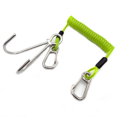 Safety Stainless Rope Diving Fishing Spring Coil Cable Retractable Tool Lanyard