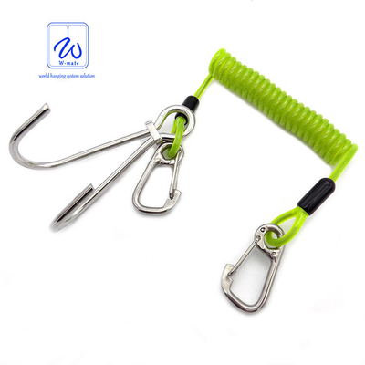 Safety Stainless Rope Diving Fishing Spring Coil Cable Retractable Tool Lanyard