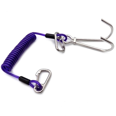 Safety Stainless Rope Diving Fishing Spring Coil Cable Retractable Tool Lanyard