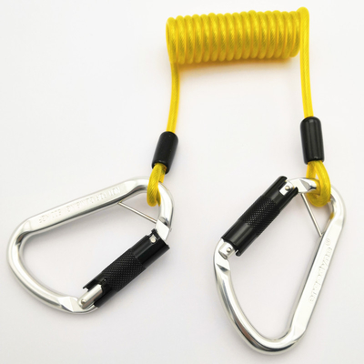 Professional Adjustable Retractable Safety Plastic Coated Spring Steel Coiled Tool Lanyard