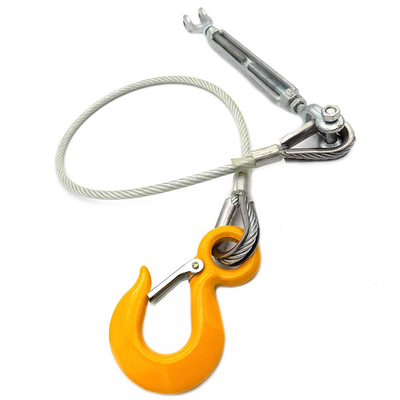 High Force Emergency Heavy Duty Steel Cable Towing Steel Rope Sling With Stainless Hook