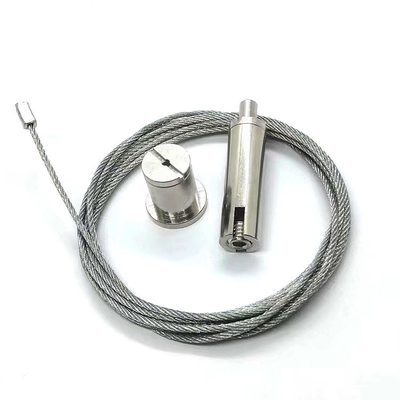 Adjustable Aircraft Cable Suspension Gripper Stainless Wire Rope For Lighting