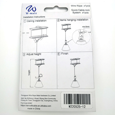 Quick Adjuster Cable Fixture Brass Looping Gripper Wire Rope Suspension Systems For Lighting