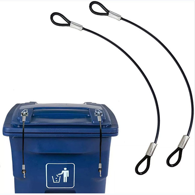 Nylon Coated Wire Rope Trash Can Lid Lock Metal Outdoor Trash Can Lock