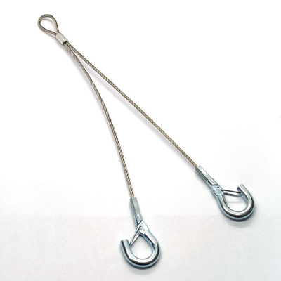 Two Legs Hanger Wire Galvanized Steel Wire Rope Slings With Soft Eye Loops For Panel Lights
