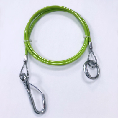 Nylon Coated Colorful 4mm Stainless Steel Wire Rope With Eyelets And Safety Hook