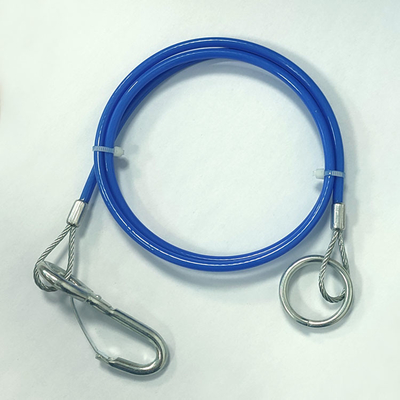 Nylon Coated Colorful 4mm Stainless Steel Wire Rope With Eyelets And Safety Hook