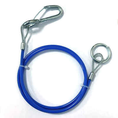 Nylon Coated Colorful 4mm Stainless Steel Wire Rope With Eyelets And Safety Hook