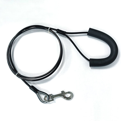 Adjustable Dog Rope Leash Stainless Steel Pet Tie Out Chain Rope Leash With Snap Hook