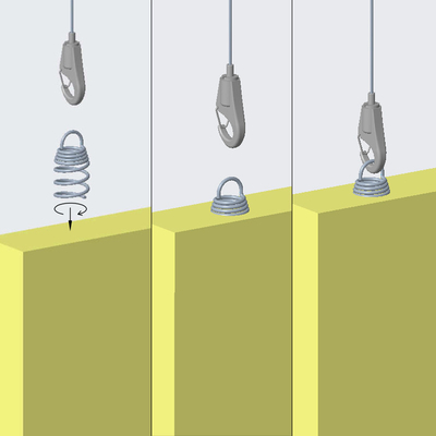 Adjustable Wire Hanger Of Suspension Kit Ceiling Spiral Anchors