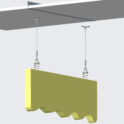 Helical spring anchor  connected to absorber anchor for the suspension kit soundproof plate