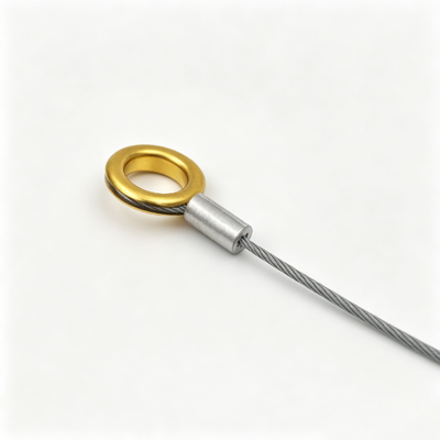 Custom Heavy Duty  Steel Wire Rope Assembly Golden Single Swaged Terminal Secure Cable for Industrial Safety Application