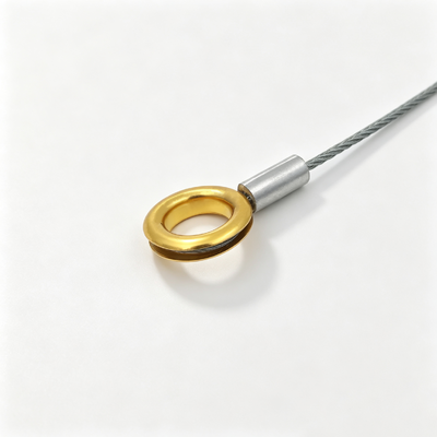 Custom Heavy Duty  Steel Wire Rope Assembly Golden Single Swaged Terminal Secure Cable for Industrial Safety Application