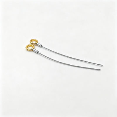 Custom Heavy Duty  Steel Wire Rope Assembly Golden Single Swaged Terminal Secure Cable for Industrial Safety Application