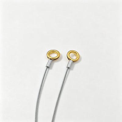 Custom Heavy Duty  Steel Wire Rope Assembly Golden Single Swaged Terminal Secure Cable for Industrial Safety Application