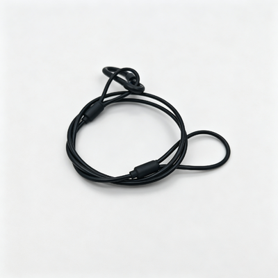 Black Medium Duty Stainless Steel Safety Cable Electroplated Carabiner Spring Hook for Stage Light Fixture Security Protection