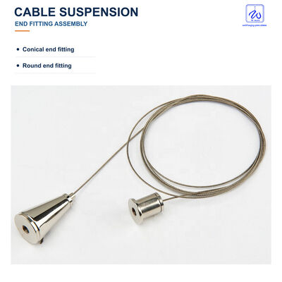 Cable Suspension Assembly with Cylindrical and Tapered End Fittings
