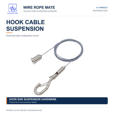 Hanging Kit with Kook Stainless steel Wire Rope brass Gripper Hanging Cable Kit