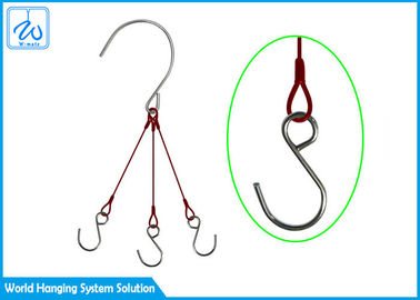 Surface PVC Wire Rope Suspension Systems , Hook Steel Cable Hanging System