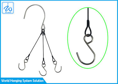 Surface PVC Wire Rope Suspension Systems , Hook Steel Cable Hanging System