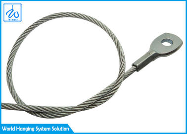 High Tensile Force Extension Spring Safety Cable 4mm Stainless Steel Wire Rope With Eye Terminal