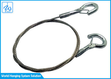High Tensile Stainless Steel Wire Rope Sling 1/16 With Double Spring Hook