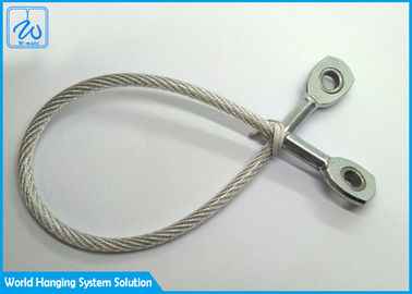Galvanized 7x7 Wire Rope Assembly Components Plastic Coated With Hard Eye