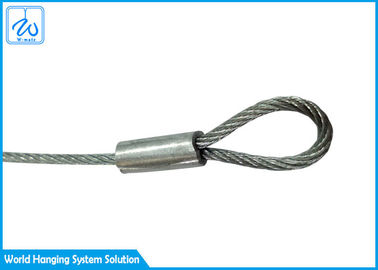 PVC Coated 7x7 1.2mm Steel Wire Rope Assembly With Single Loop End Cable