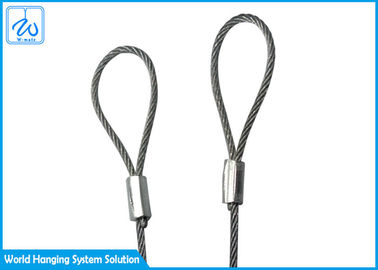 Stainless Steel Lanyards 7x7 PVC Coated With Double End Wire Rope Loop