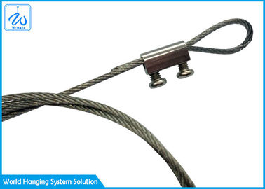 Sus304 Wire Rope Loop End And Hook Security Cable For Led Ceiling Down Lights