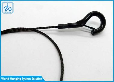 Black Cable Suspension Kit Wire Rope Coated For Lanyard Eco Friendly Material
