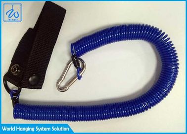 OEM / ODM Coiled Cable Rope Tool Safety Retractable Lanyard With Carabiner