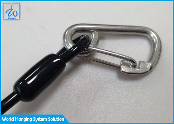 Stainless Reinforced Wire Coil Lanyard By Two Swiveling Gate Clips