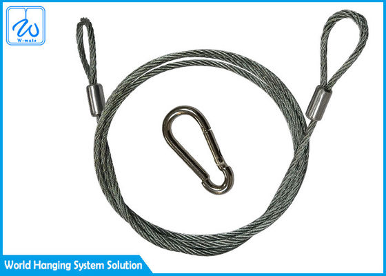 Galvanized Steel Wire Rope Cable With Loops For Stage Spotlight With Stand