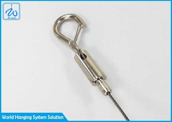 Adjustment Ceiling Mount Wire Rope Clamping With Spring Hook