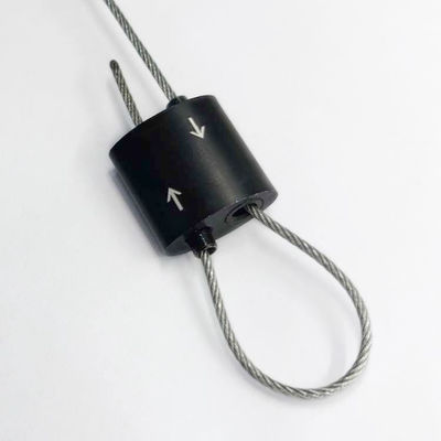 Looping Type Black Cable Gripper Steel Wire Rope Easy Adjuster Hanging Kit
