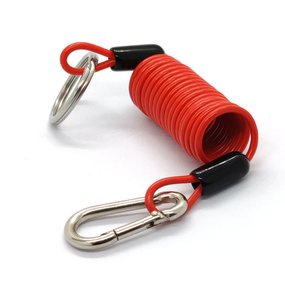 Coil Lanyard Spring Steel Wire Rope For Fall Protection Tool