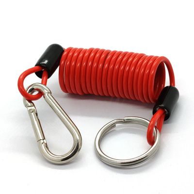 Coil Lanyard Spring Steel Wire Rope For Fall Protection Tool