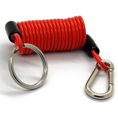Coil Lanyard Spring Steel Wire Rope For Fall Protection Tool