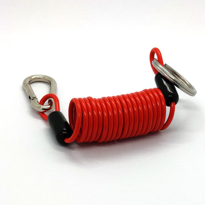 Coil Lanyard Spring Steel Wire Rope For Fall Protection Tool