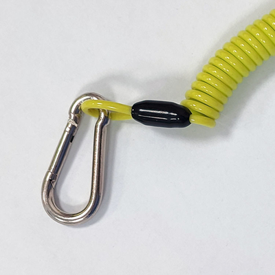 Custom Spring Plastic Coating Coiled Wire Safety Lanyard For Fall Protection