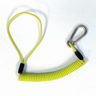 Custom Spring Plastic Coating Coiled Wire Safety Lanyard For Fall Protection