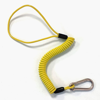 Custom Spring Plastic Coating Coiled Wire Safety Lanyard For Fall Protection